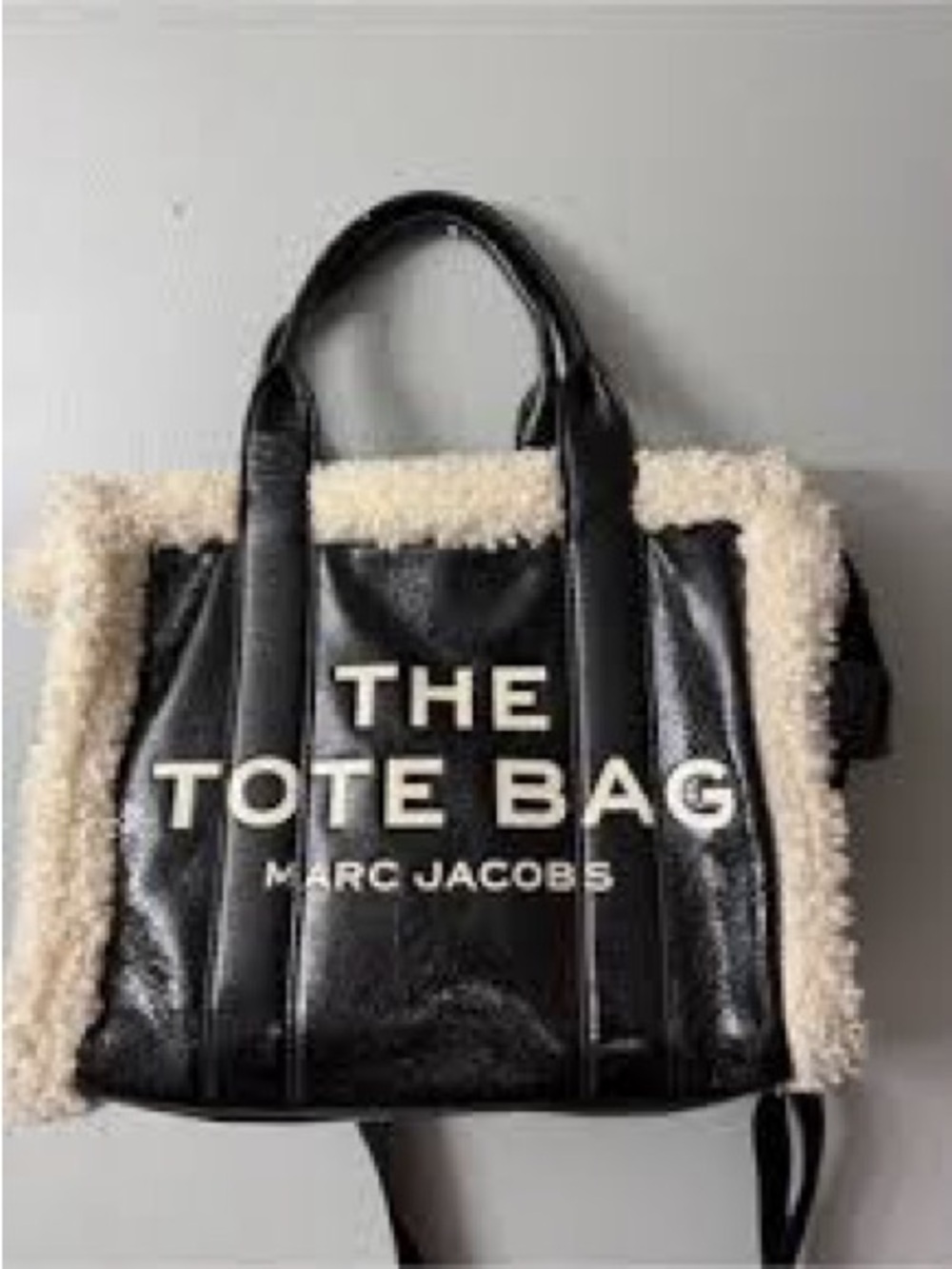 Marc Jacobs Crinkle Leather Tote Bag with crossbody strap